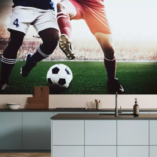 Sticker Twee spelers vechten fel om de bal