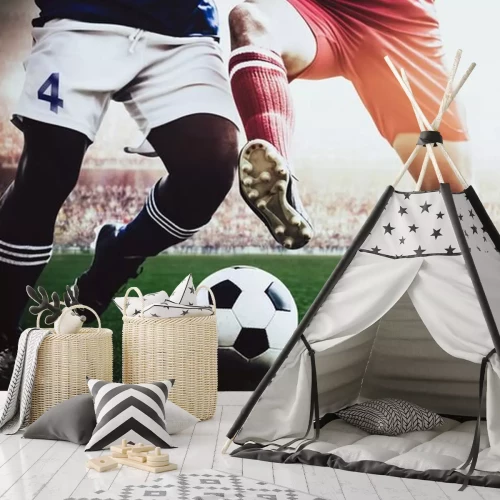 Sticker Twee spelers vechten fel om de bal