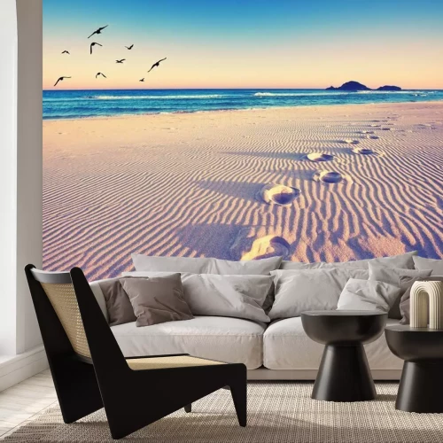 Fotobehang Magische sporen in het zand