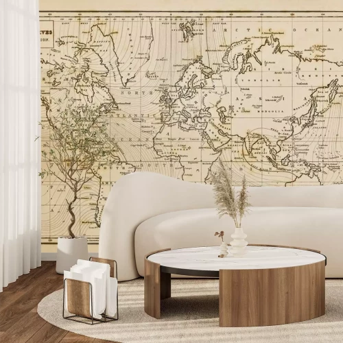 Fotobehang Antieke wereldkaart