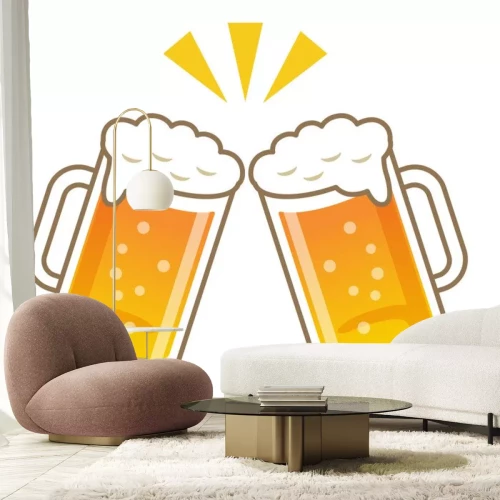 Sticker ビ ー ル で カ ン パ イ!