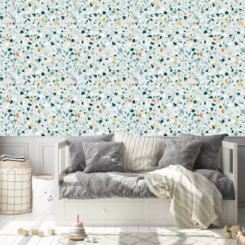 Behang Klassiek veelkleurig terrazzo