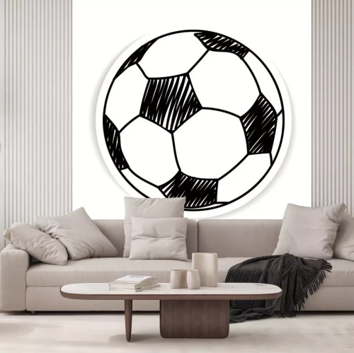 Sticker Voetbalillustratie die een handgetekende tekening imiteert