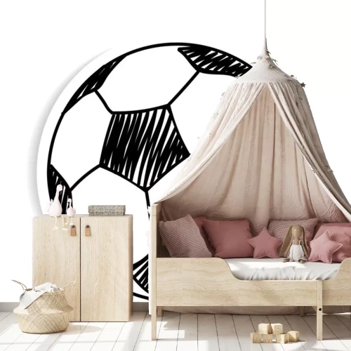 Sticker Voetbalillustratie die een handgetekende tekening imiteert