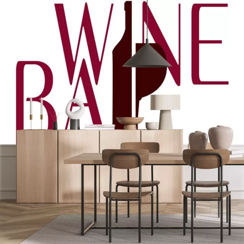 Sticker Typografische afbeelding met letters in de wijnbar