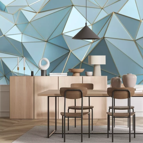 Sticker 3d blauw oppervlak in glamour-esthetiek