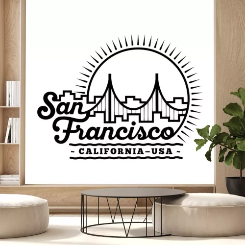 Sticker San Francisco ontwerpsjabloon. Vector en illustratie.