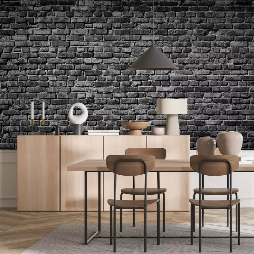 Fotobehang Zwarte-grijze muur