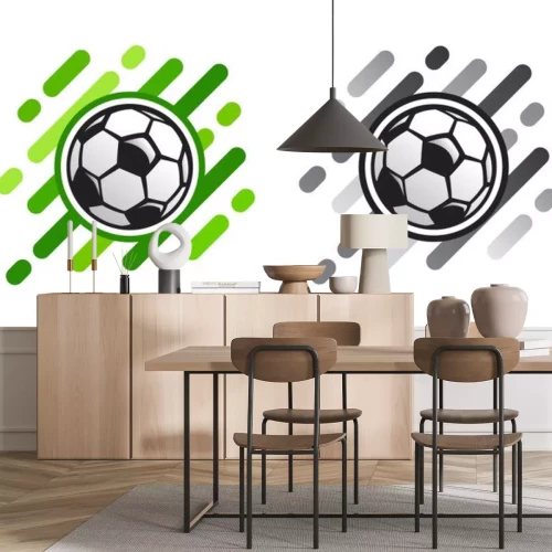 Sticker Twee voetbalafbeeldingen in verschillende kleuren