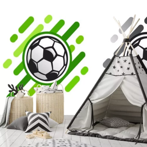 Sticker Twee voetbalafbeeldingen in verschillende kleuren