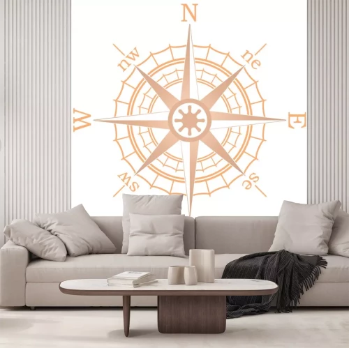 Sticker vector illustratie van bruine zeilen kompas