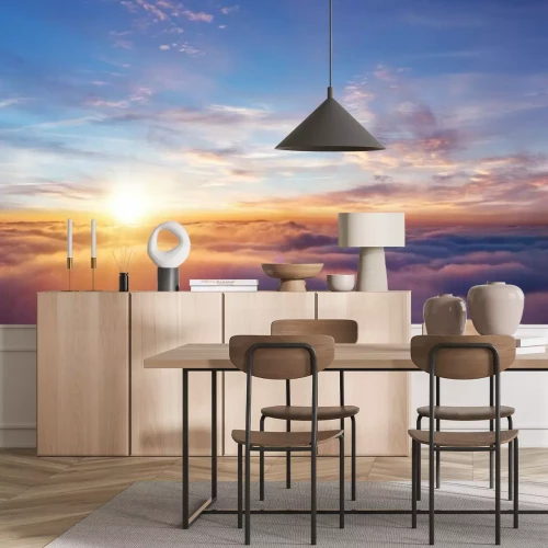 Fotobehang Zonsondergang in de wolken