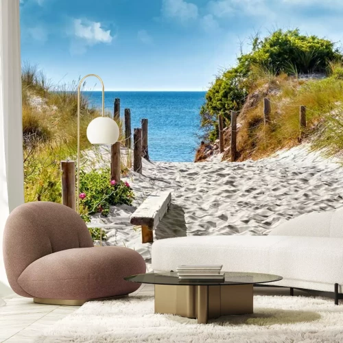 Fotobehang Zandafdaling naar het strand