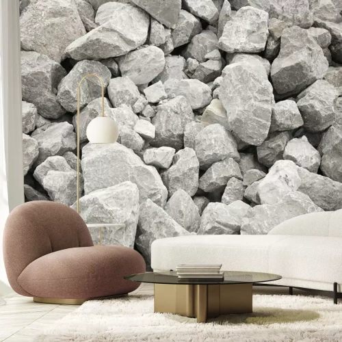 Fotobehang Rotsen in grijze kleur