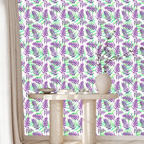 Behang Naadloze realistische aquarel groen patroon. Hand getrokken Fern bladeren en takken afdrukken. Zomer, lente bos kruiden, planten textuur. Gebladerte in vintage stijl. Natuur Eco-vriendelijk concept. T