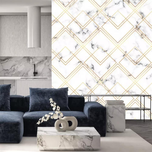 Sticker Geometrisch patroon op een marmeren ondergrond