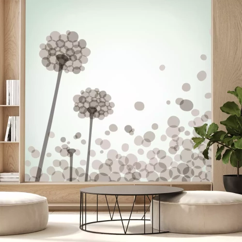 Sticker Grote bloemen in een abstracte vorm