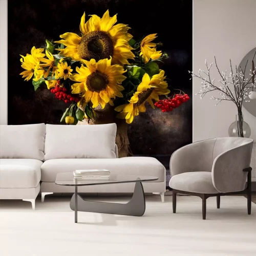 Sticker Stilleven met zonnebloemen