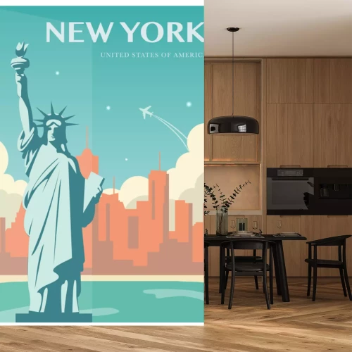 Sticker Vrijheidsbeeld. Het oriëntatiepunt van New York en symbool van Vrijheid en Democratie. Vector