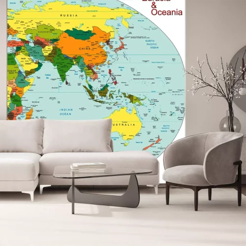 Sticker Eurasia Oceanië Wereld continent