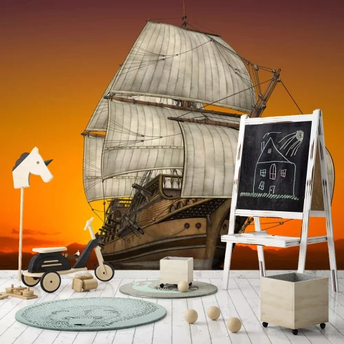 Sticker Oude zeilschip 3D-graphics