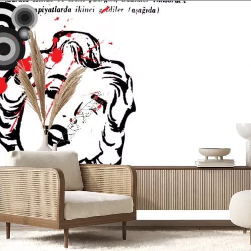 Sticker vector grunge achtergrond met vrouwen