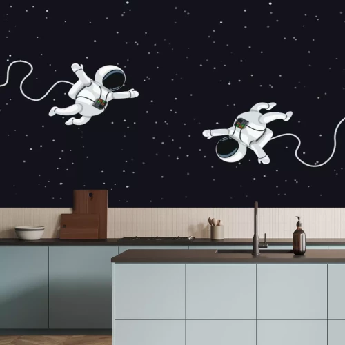 Fotobehang Een sprookjesachtige tekening van astronauten