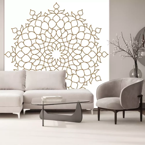 Sticker Arabische cirkel patroon monoline ornament