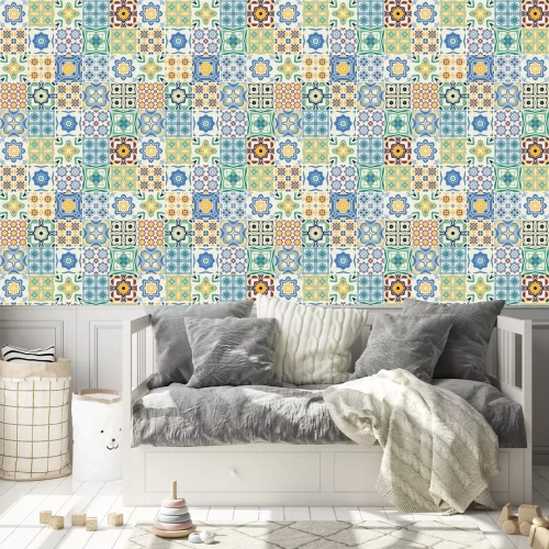 Behang sierlijke portugees decoratieve tegels. Vector.