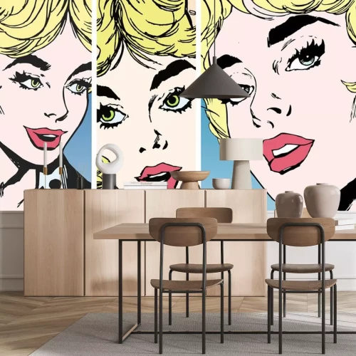 Sticker Gezicht van een jonge vrouw met mooie ogen