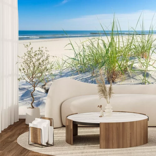 Fotobehang Strand zand en water