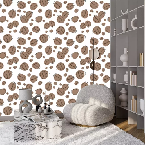 Behang Koffie naadloze patroon. Hand getrokken vector naadloze patroon in doodle stijl. Continu lijntekening.