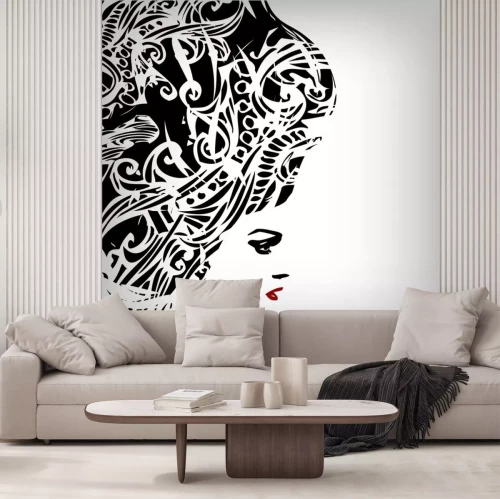 Sticker Afbeelding vrouw in grunge-stijl