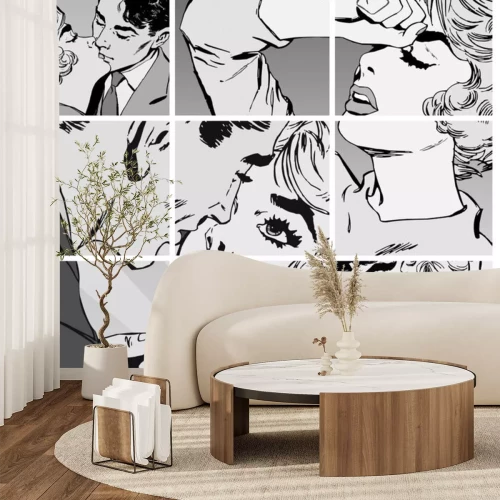 Sticker Verzameling van illustraties, verliefde stelletjes