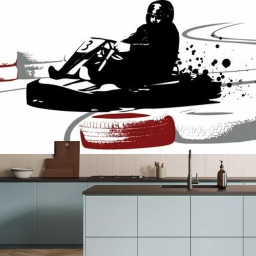 Fotobehang Kart bestuurder