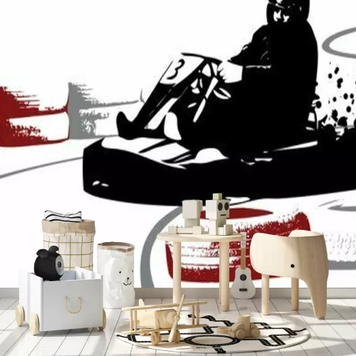 Fotobehang Kart bestuurder