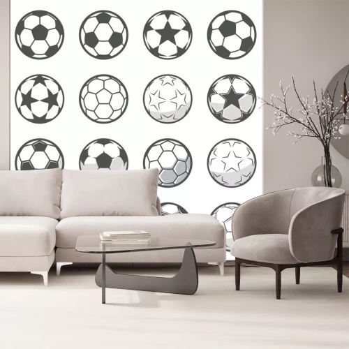 Sticker Zwart-witte ballen in verschillende patronen