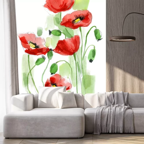 Sticker Veldbloemen in een schilderij