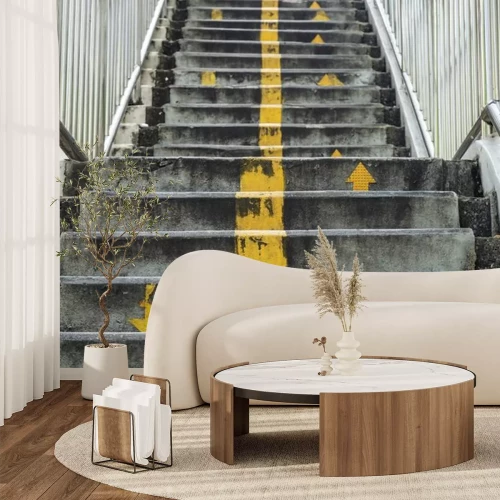 Sticker De traptreden van steentreden openlucht en achtergrond