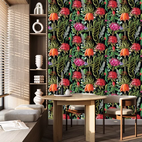 Behang Paradijs tropische bloemen