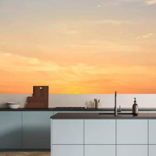 Fotobehang Hemel met zonnestralen en wolken