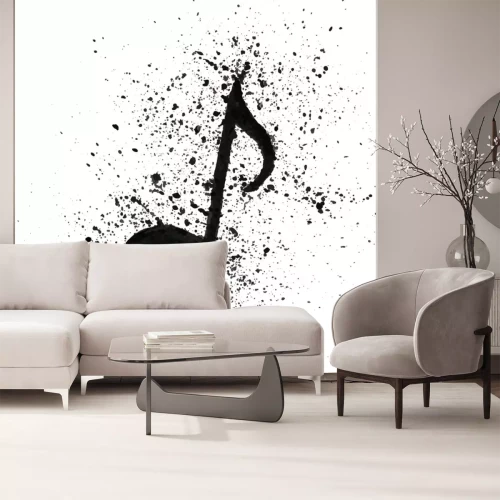 Sticker Vector illustratie grunge textuur hand geschilderd aquarel muzieknoten