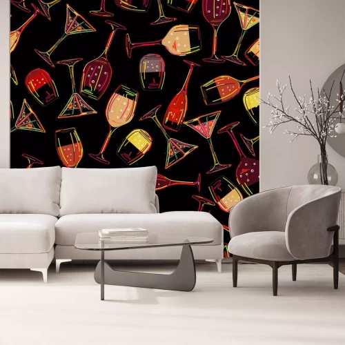 Sticker Veelkleurige drankjes in glazen, moderne graphics