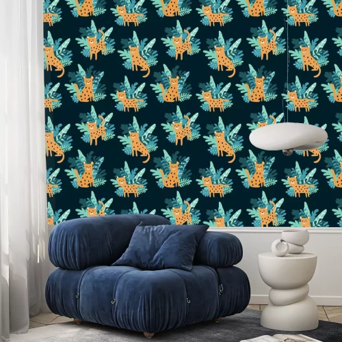 Behang Tropen met een dier voor kinderen