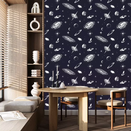 Behang Vectorruimte naadloos patroon Universele elementen Drukkenontwerp voor het verpakken, kleding of t-shirts. Hand getrokken stijl