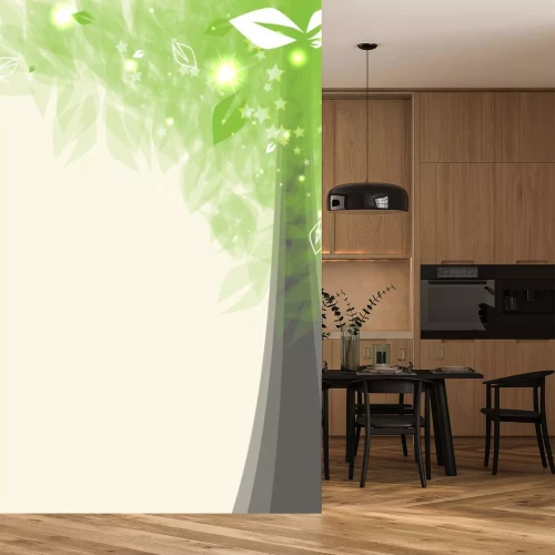 Sticker abstracte futuristische kaart gestileerde boom met groene leafage