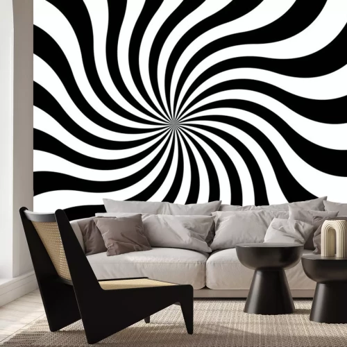 Sticker Zwart-wit optische illusie tekenen