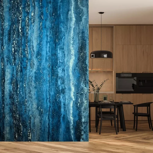 Sticker Blauw marmer textuur