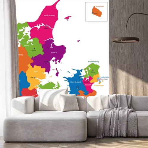Sticker Kaart van de administratieve afdelingen van Denemarken