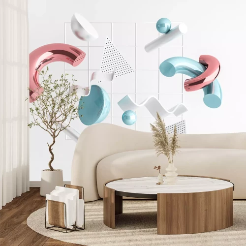 Sticker Abstracte afbeeldingen met ruimtelijke elementen